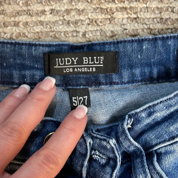Judy Blue Bleach Splatter straight crop jeans size 5/27 - Picture 2 of 4